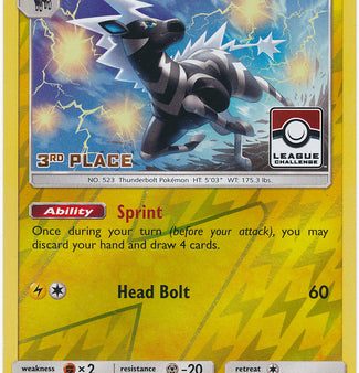 Zebstrika (82 214) (League Promo 3rd Place) [Sun & Moon: Lost Thunder] Hot on Sale