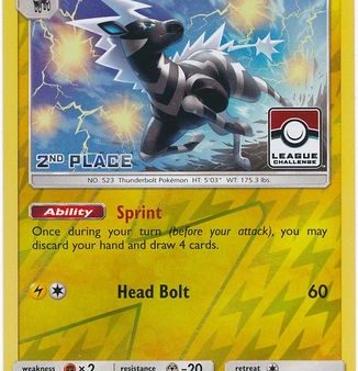 Zebstrika (82 214) (League Promo 2nd Place) [Sun & Moon: Lost Thunder] Sale