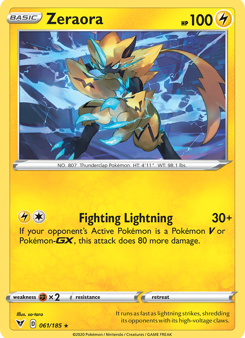 Zeraora (061 185) [Sword & Shield: Vivid Voltage] on Sale